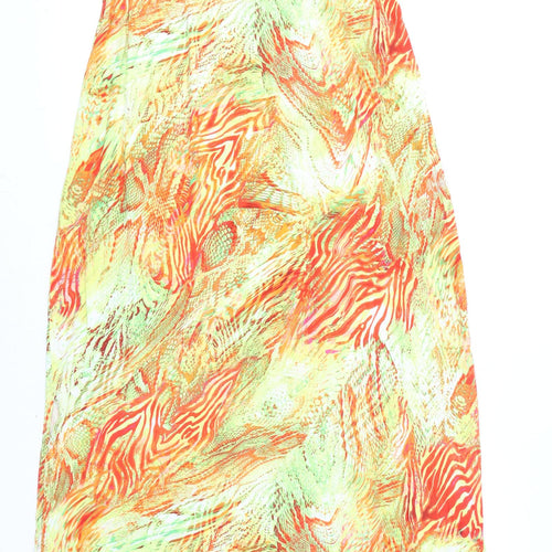Marks and Spencer Womens Multicoloured Animal Print Viscose Maxi Size 12 V-Neck Pullover - Snake Print, Tiger Print