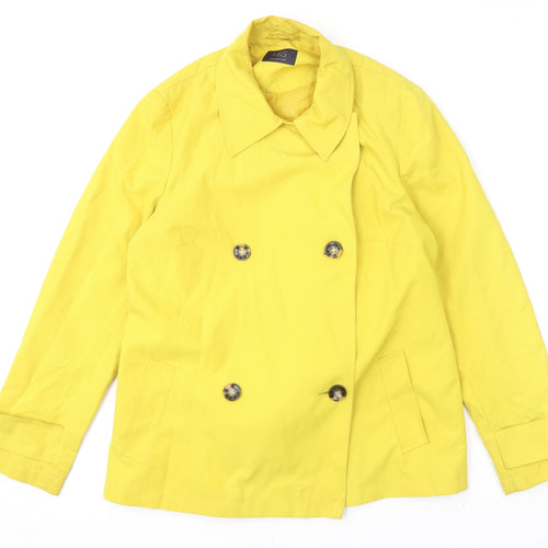Marks and Spencer Womens Yellow Overcoat Coat Size 14 Button