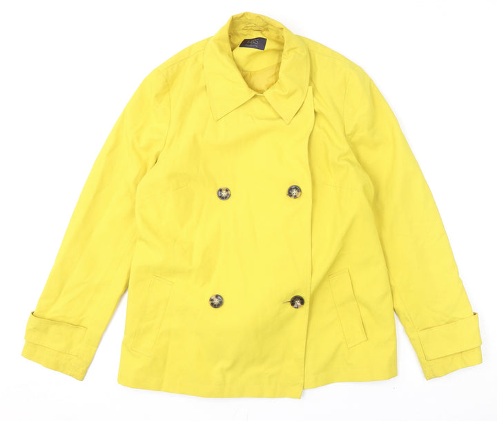 Marks and Spencer Womens Yellow Overcoat Coat Size 14 Button