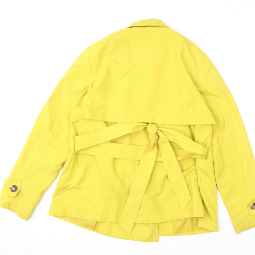 Marks and Spencer Womens Yellow Overcoat Coat Size 14 Button