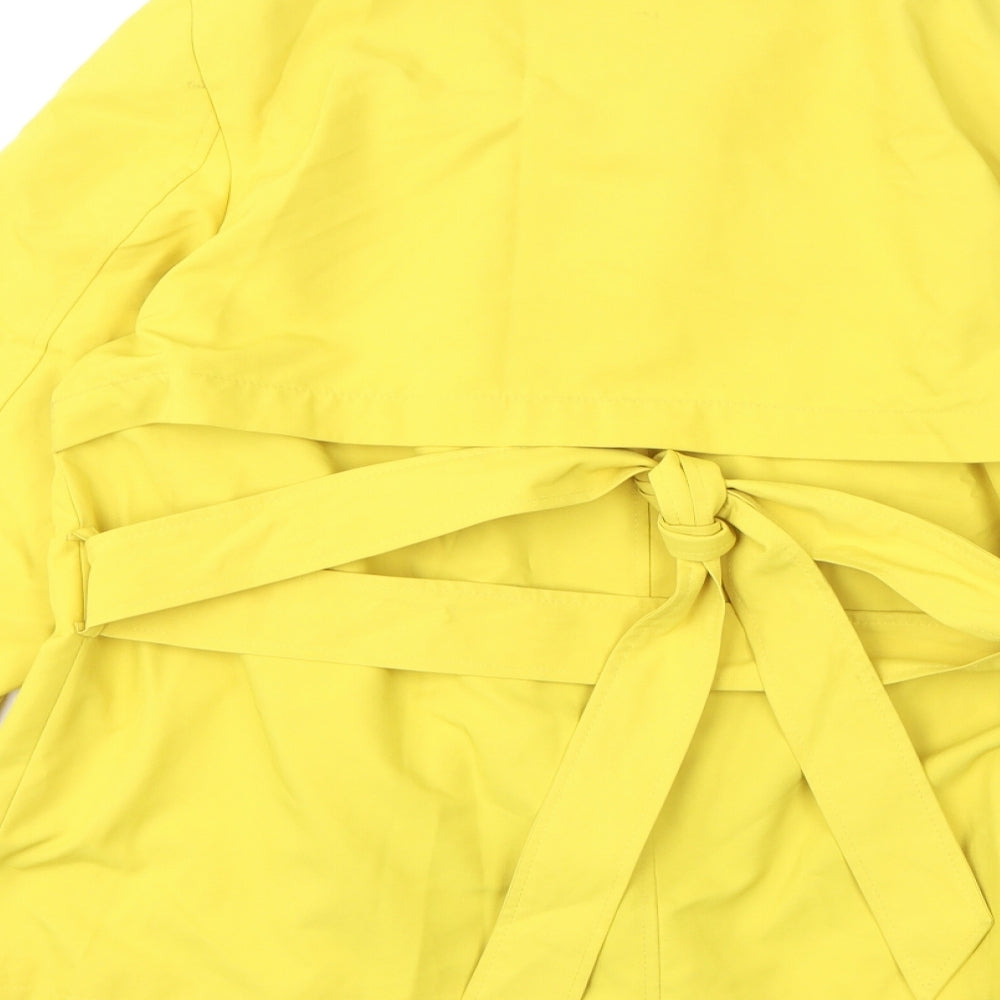 Marks and Spencer Womens Yellow Overcoat Coat Size 14 Button