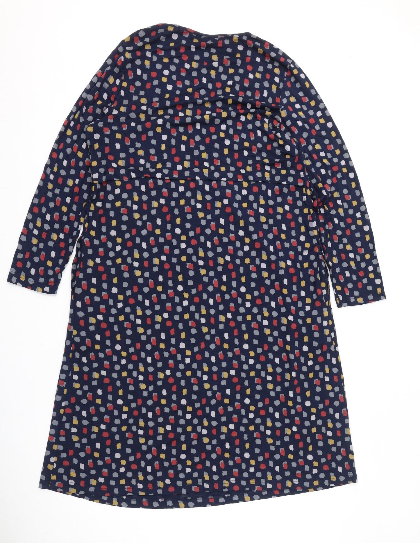 Capri Womens Blue Geometric Viscose A-Line Size 18 Round Neck Pullover