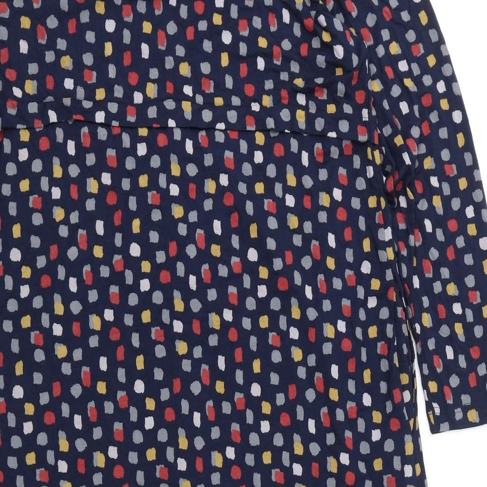 Capri Womens Blue Geometric Viscose A-Line Size 18 Round Neck Pullover