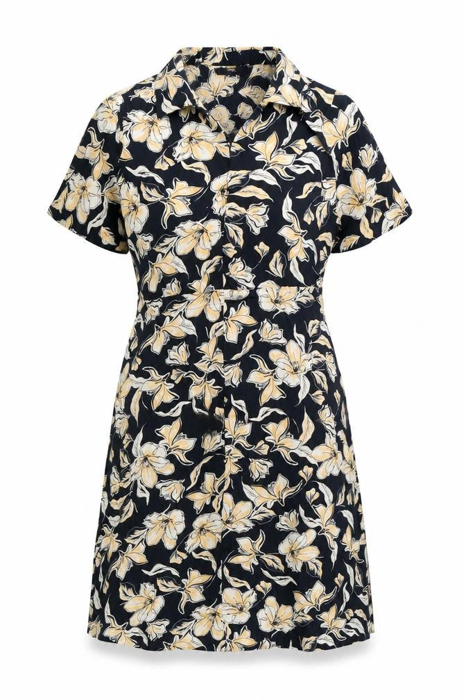 Next Womens Multicoloured Floral Polyester A-Line Size 10 Collared Zip
