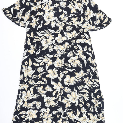 NEXT Womens Multicoloured Floral Polyester A-Line Size 10 Collared Zip