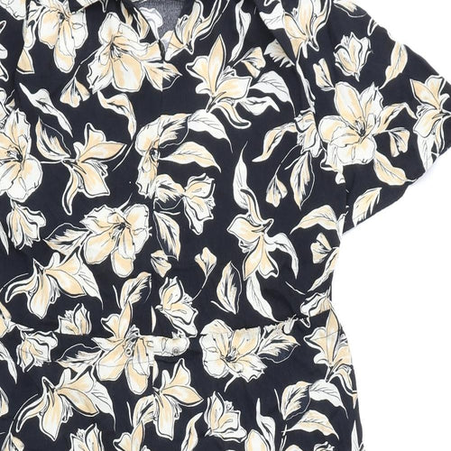 NEXT Womens Multicoloured Floral Polyester A-Line Size 10 Collared Zip