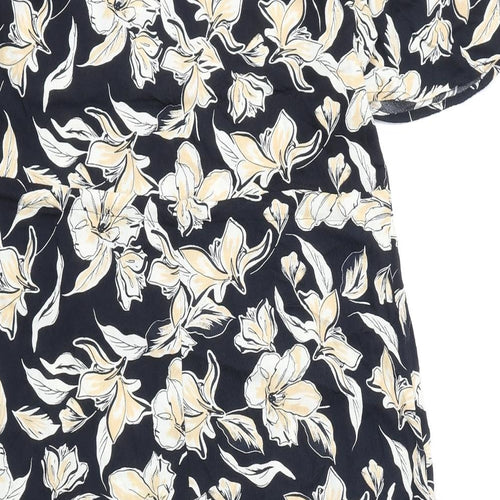 NEXT Womens Multicoloured Floral Polyester A-Line Size 10 Collared Zip