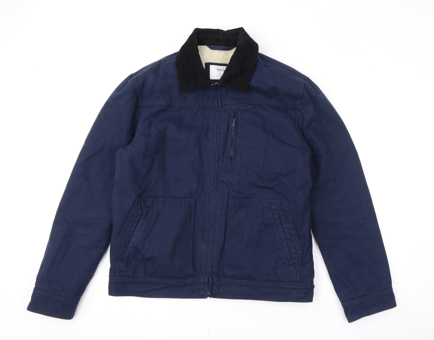 Marks and Spencer Mens Blue Jacket Size M Button