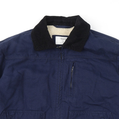 Marks and Spencer Mens Blue Jacket Size M Button