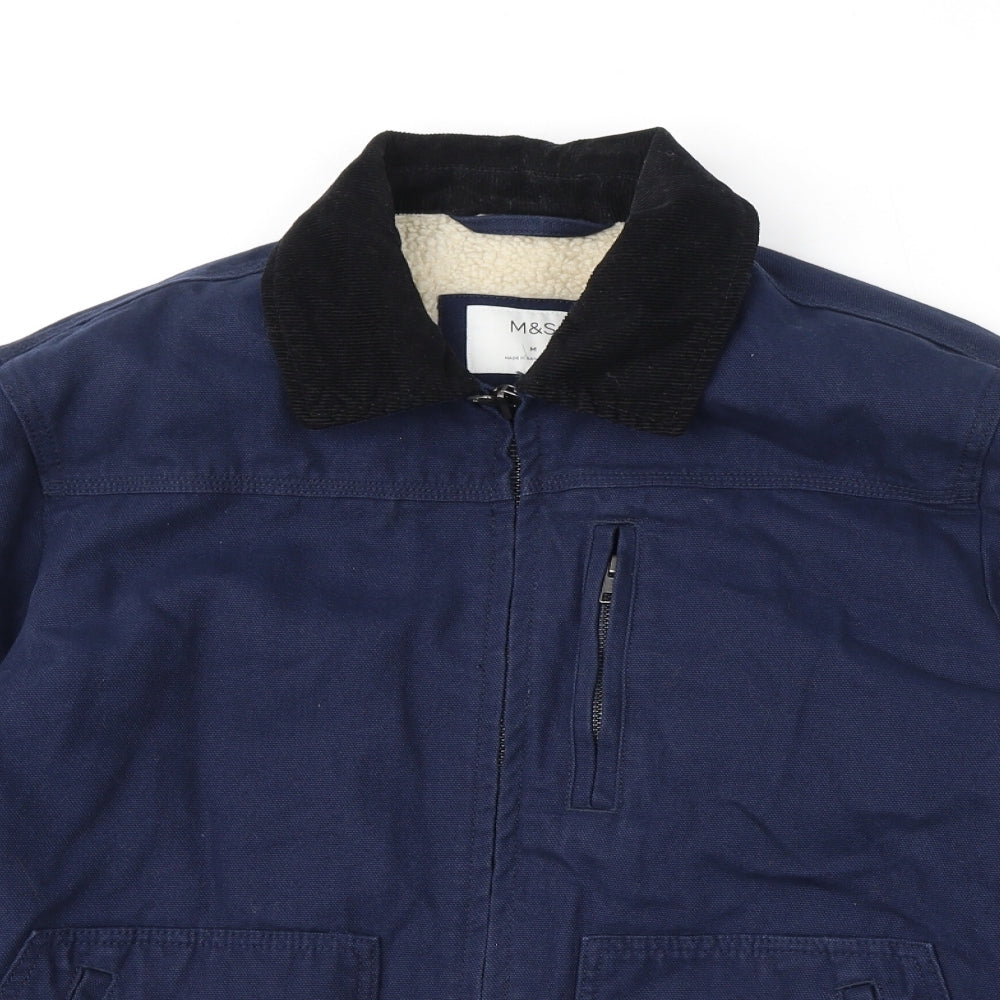 Marks and Spencer Mens Blue Jacket Size M Button