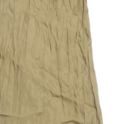 Zara Womens Brown Viscose Slip Dress Size M Cowl Neck Pullover