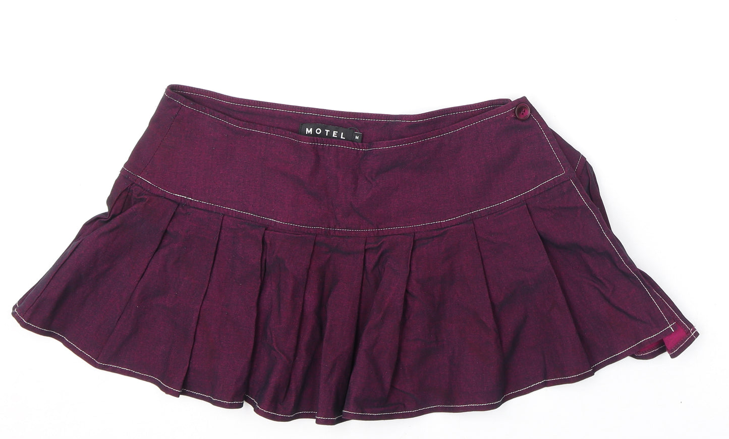 Motel Womens Purple Viscose Mini Skirt Size M Button