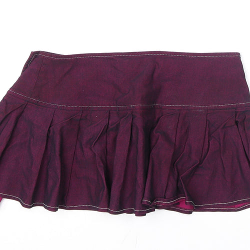 Motel Womens Purple Viscose Mini Skirt Size M Button