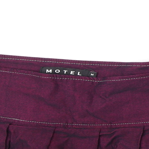Motel Womens Purple Viscose Mini Skirt Size M Button