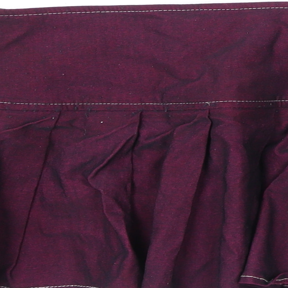 Motel Womens Purple Viscose Mini Skirt Size M Button