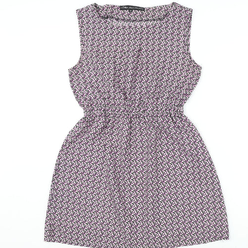 Mela London Womens Multicoloured Geometric Polyester A-Line Size 12 Round Neck Pullover