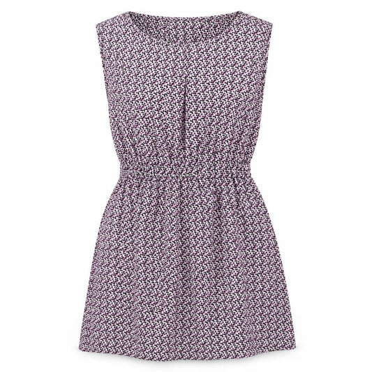 Front view of Mela London women’s multicoloured geometric polyester a-line, size UK 12, round neck pullover