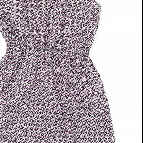 Mela London Womens Multicoloured Geometric Polyester A-Line Size 12 Round Neck Pullover