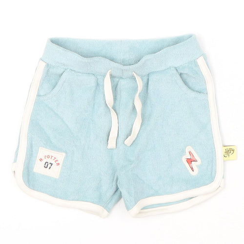 Marks and Spencer Girls Blue Cotton Cropped Trousers Size 6-9 Months Pullover - Shorts, Harry Potter