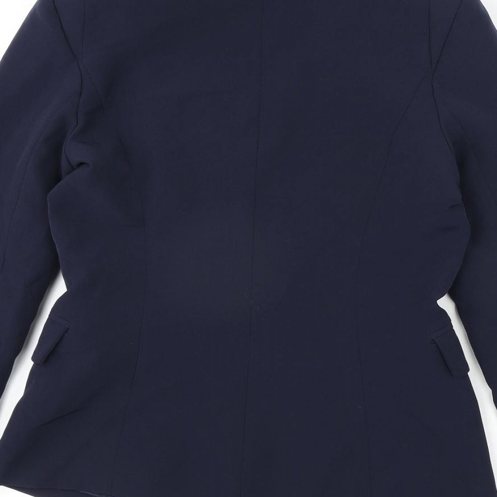 Attentif Paris Womens Blue Polyester Jacket Blazer Size 10