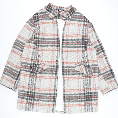 Red Herring Womens Multicoloured Plaid Overcoat Coat Size 18 Hook & Eye