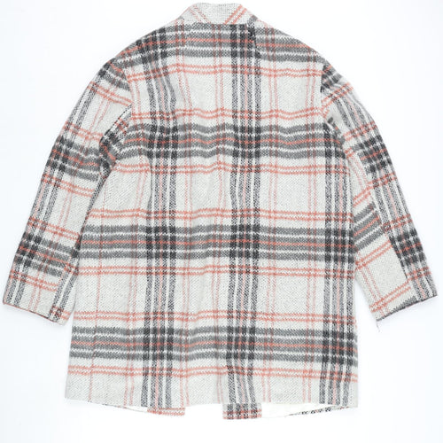 Red Herring Womens Multicoloured Plaid Overcoat Coat Size 18 Hook & Eye