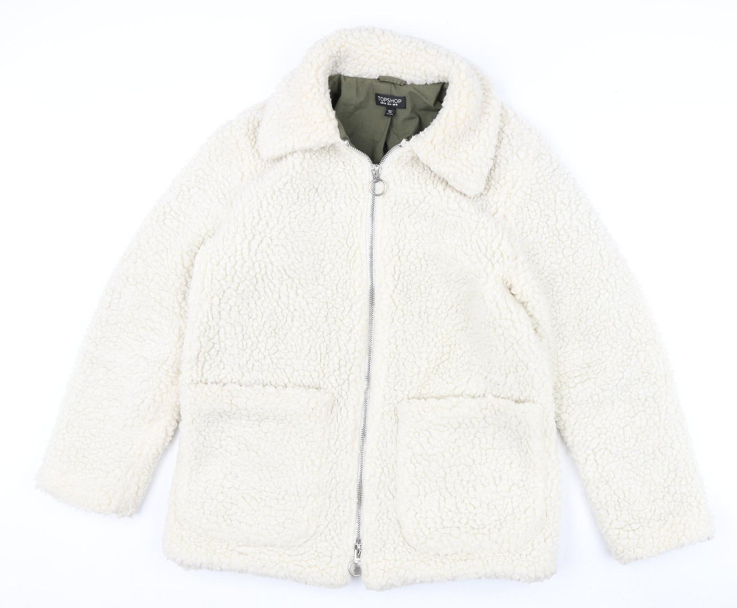 Topshop Womens Ivory Jacket Size 10 Zip