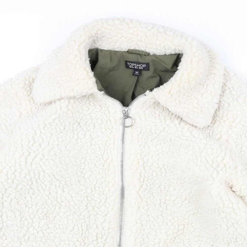 Topshop Womens Ivory Jacket Size 10 Zip