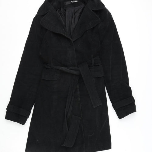 Jane Norman Womens Black Trench Coat Coat Size 12 Button