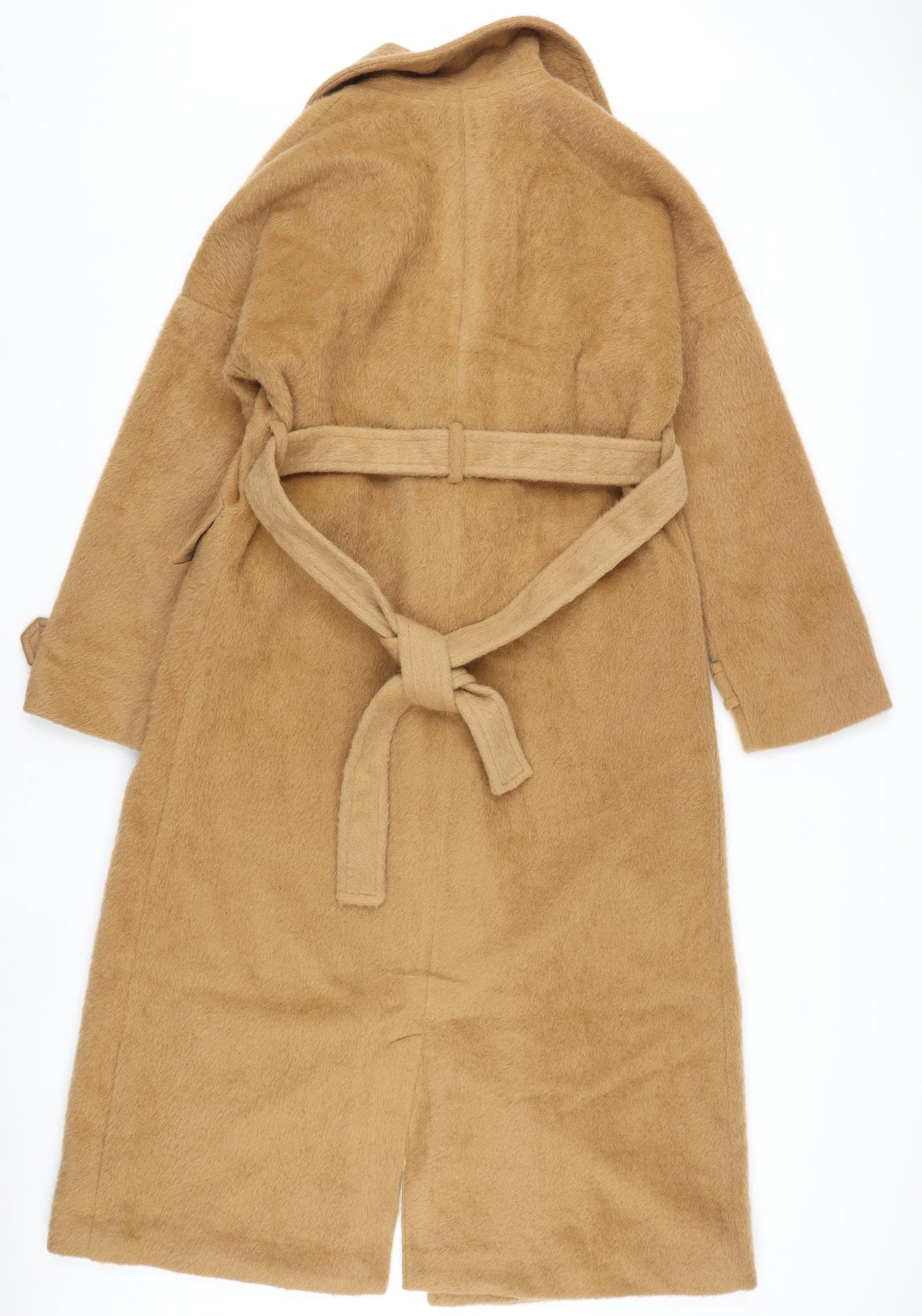 Missguided Womens Brown Overcoat Coat Size 8 Tie