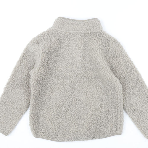 H&M Girls Beige Polyester Pullover Sweatshirt Size 7-8 Years Snap