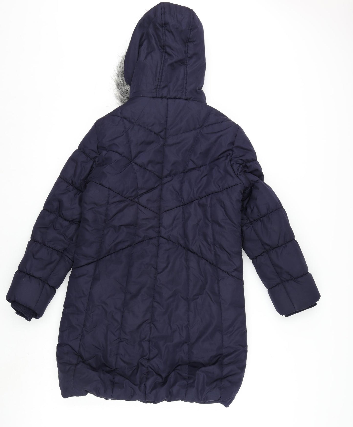 Debenhams Girls Blue Parka Coat Size 11-12 Years Zip