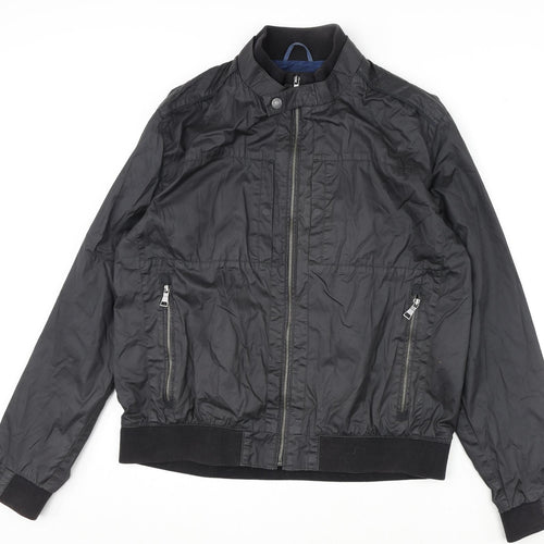 Autograph Mens Black Bomber Jacket Jacket Size XL Zip