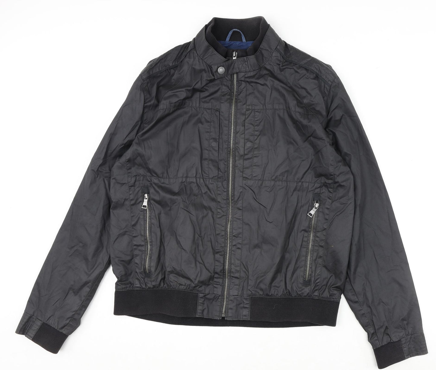 Autograph Mens Black Bomber Jacket Jacket Size XL Zip