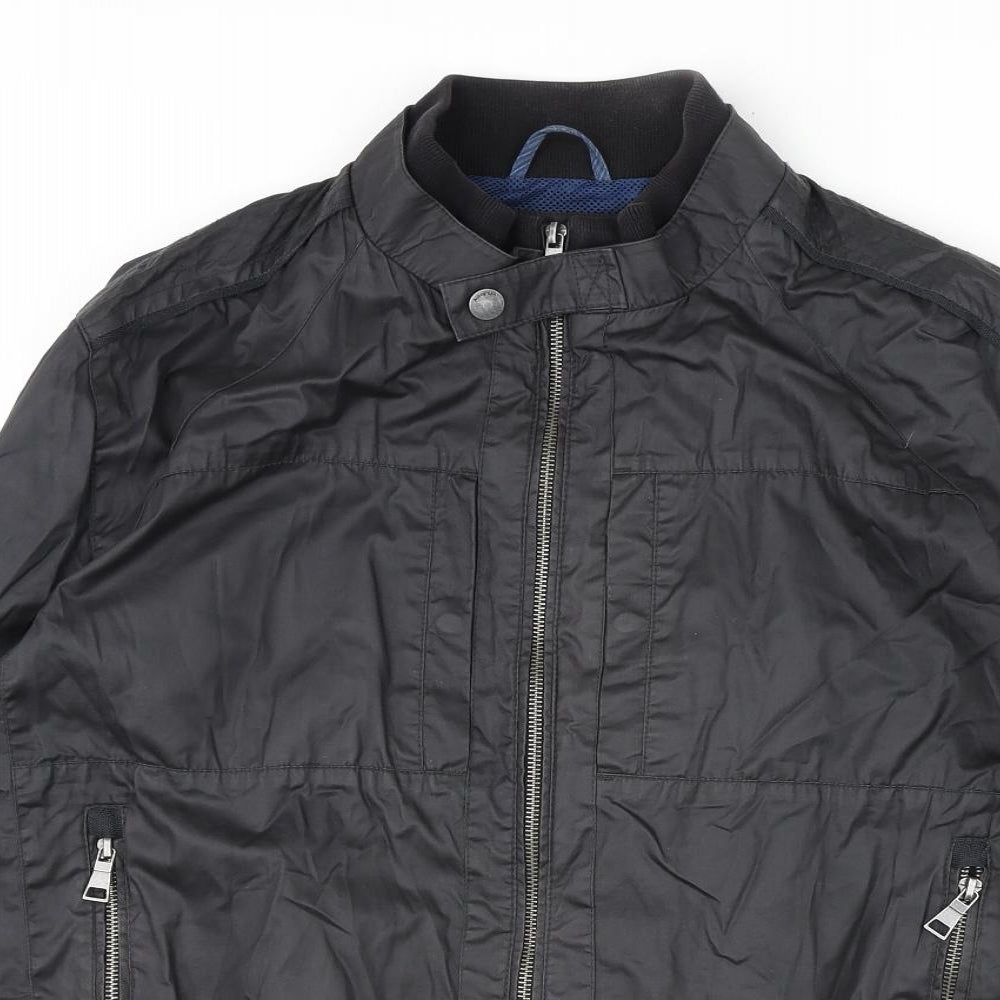 Autograph Mens Black Bomber Jacket Jacket Size XL Zip