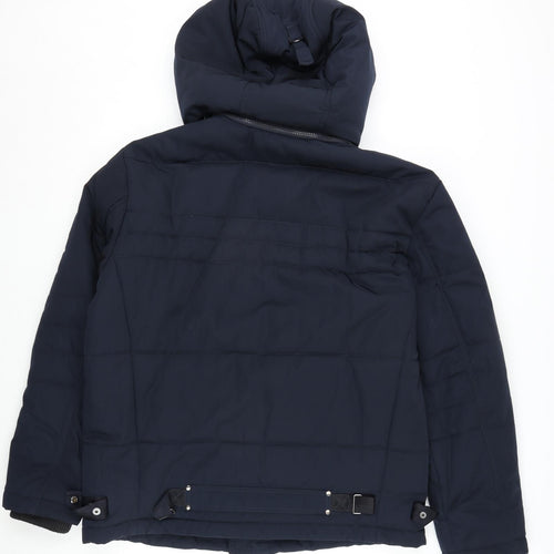 Blue Harbour Mens Blue Puffer Jacket Coat Size L Zip