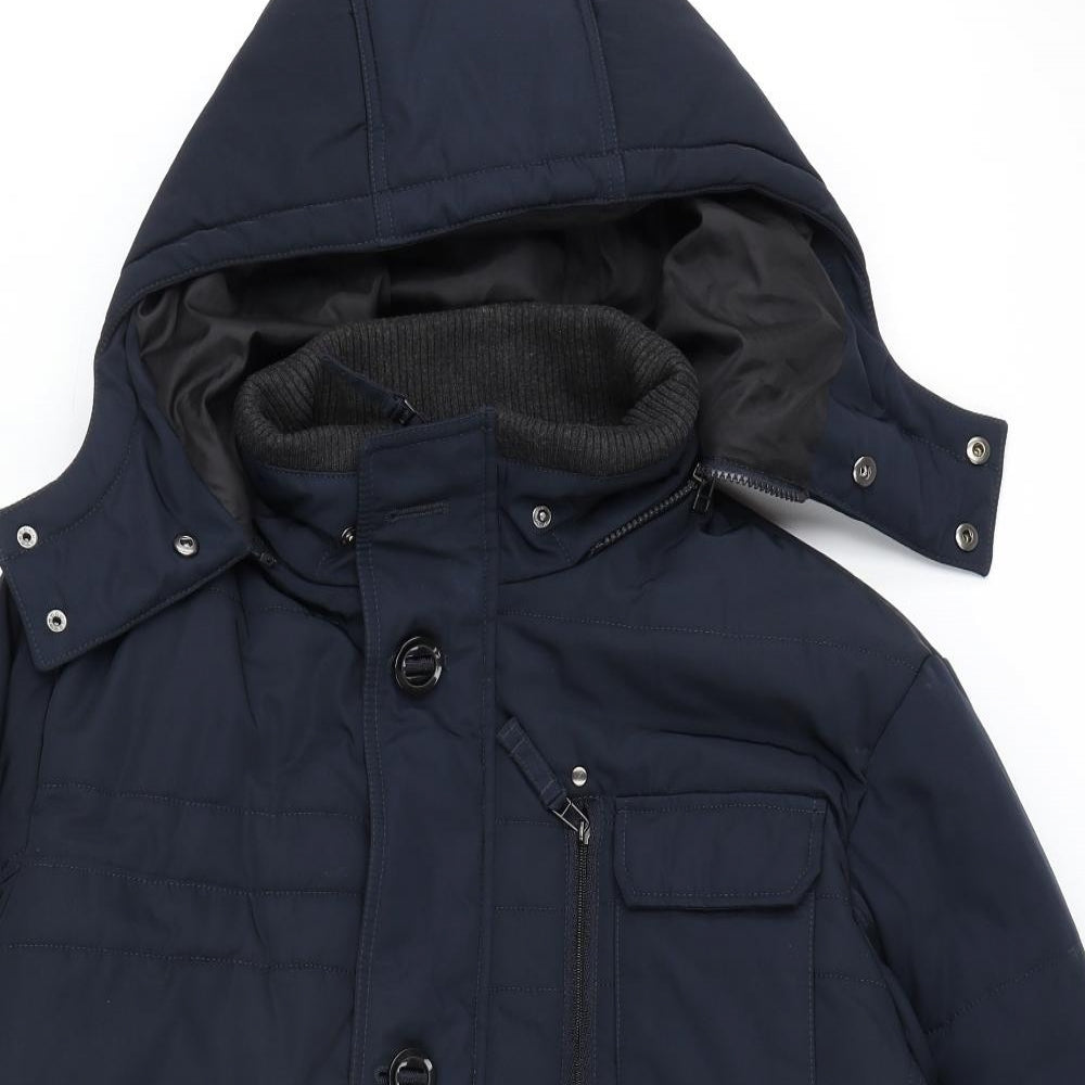 Blue Harbour Mens Blue Puffer Jacket Coat Size L Zip