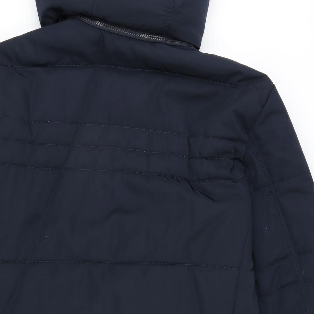 Blue Harbour Mens Blue Puffer Jacket Coat Size L Zip