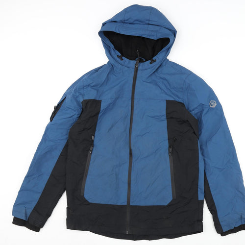 Marks and Spencer Boys Blue Rain Coat Coat Size 15-16 Years Zip