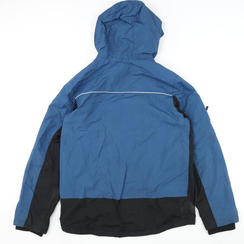 Marks and Spencer Boys Blue Rain Coat Coat Size 15-16 Years Zip