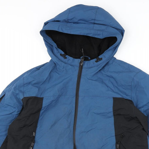 Marks and Spencer Boys Blue Rain Coat Coat Size 15-16 Years Zip