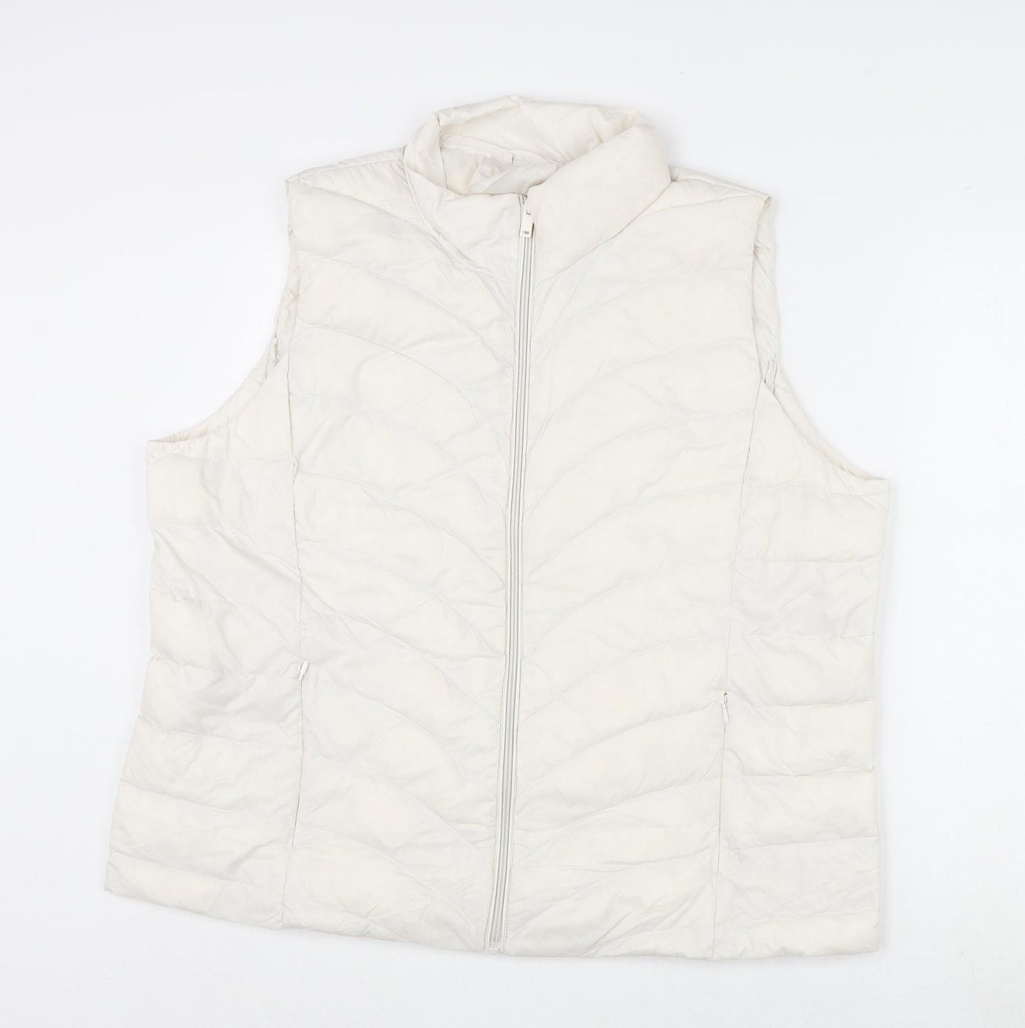 Marks and Spencer Womens Ivory Gilet Coat Size 20 Zip