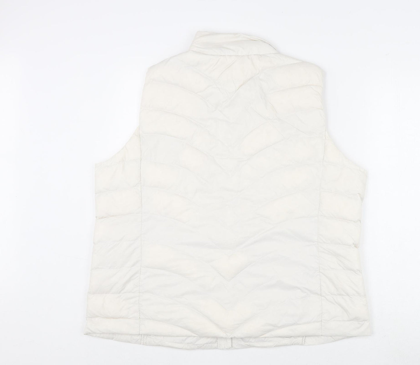 Marks and Spencer Womens Ivory Gilet Coat Size 20 Zip