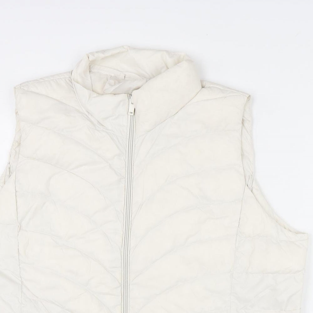 Marks and Spencer Womens Ivory Gilet Coat Size 20 Zip