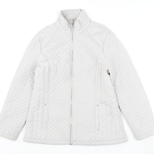 Autonomy Womens Grey Quilted Coat Size 14 Zip