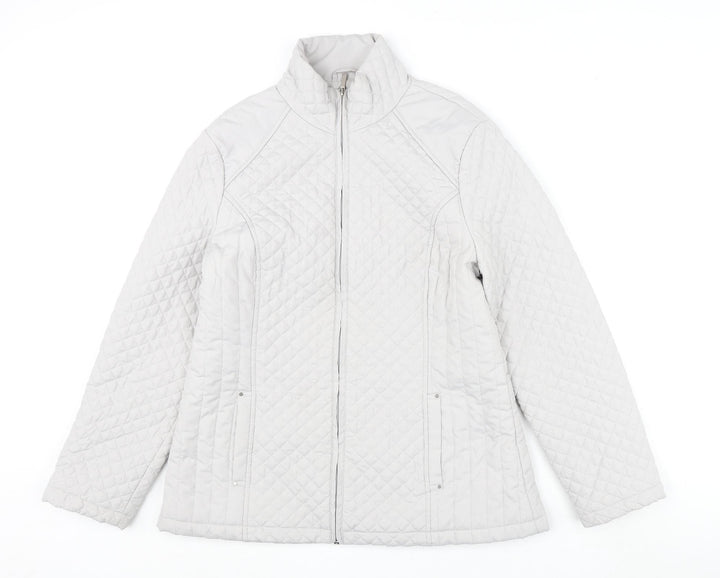 Autonomy Womens Grey Quilted Coat Size 14 Zip