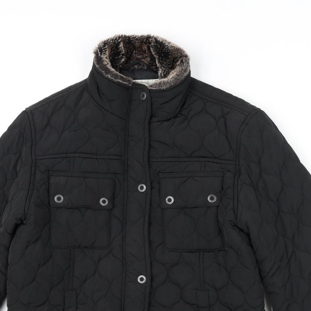 Firetrap Womens Black Jacket Coat Size 10 Zip