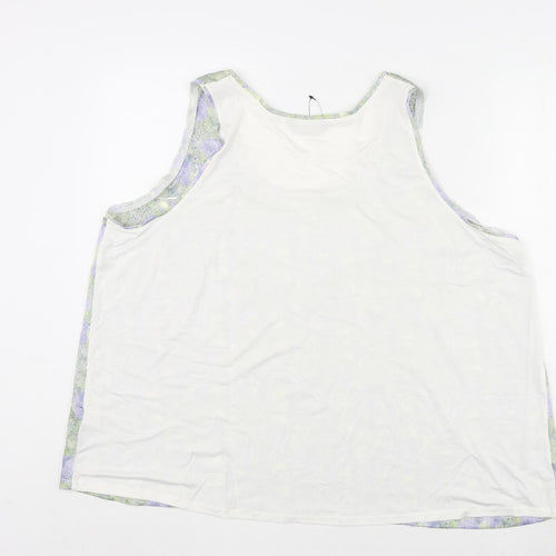 Marks and Spencer Womens Multicoloured Geometric Polyester Basic Tank Size 20 Round Neck