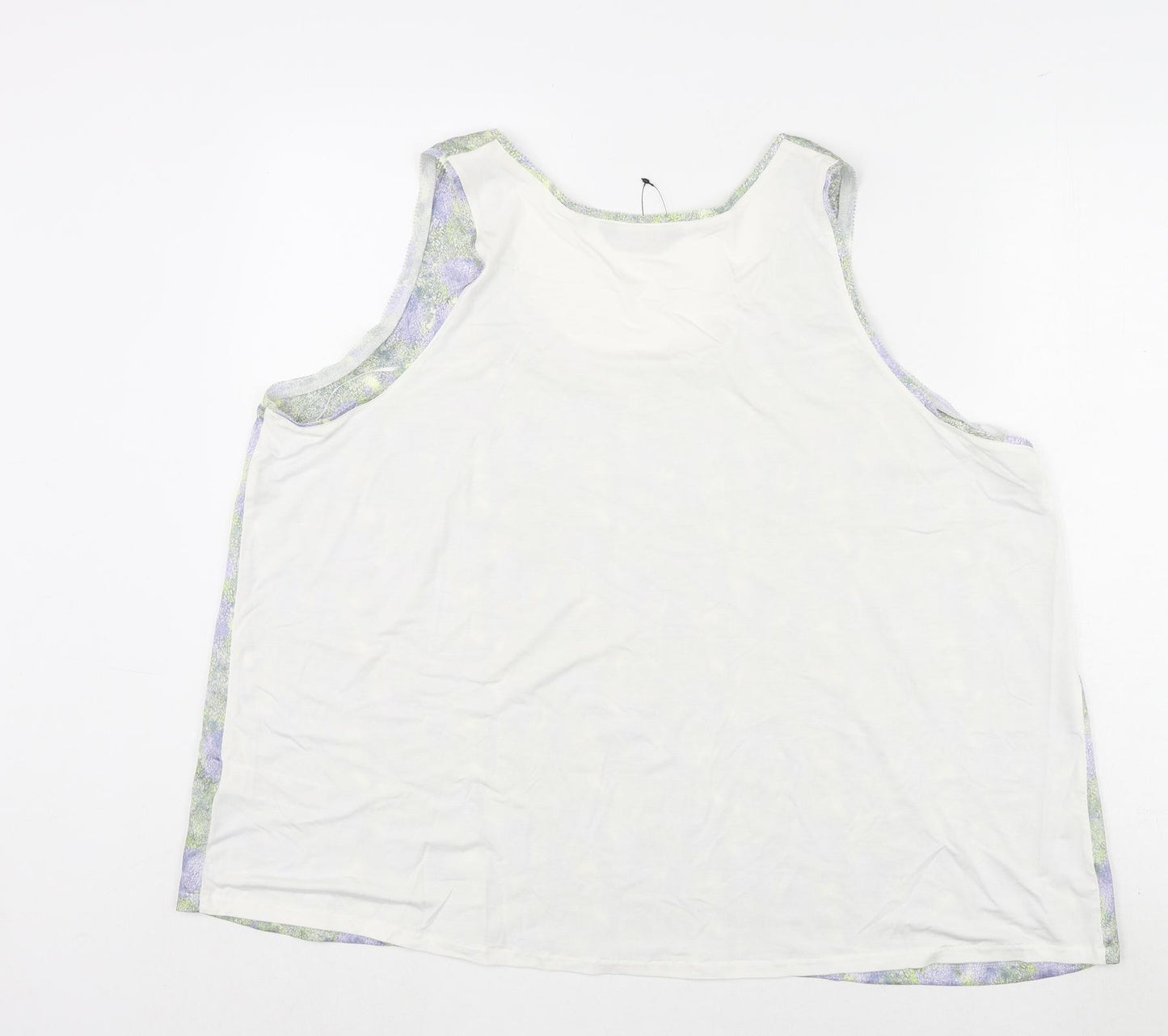 Marks and Spencer Womens Multicoloured Geometric Polyester Basic Tank Size 20 Round Neck