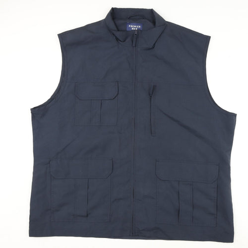 Premier Man Mens Blue Gilet Coat Size 2XL Zip